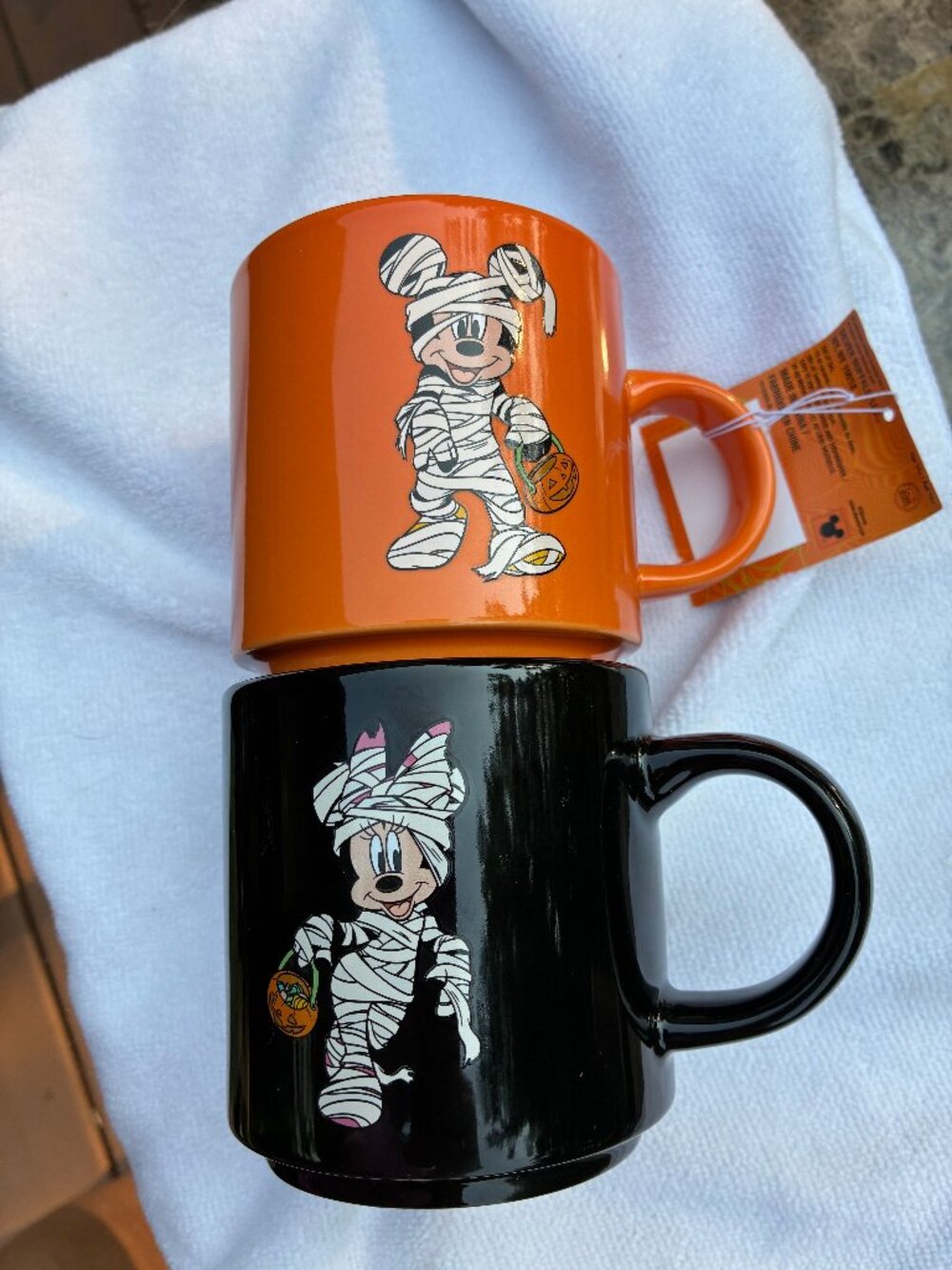 Disney Halloween Mugs  Set of Two  Minnie and Mickey Mummies
